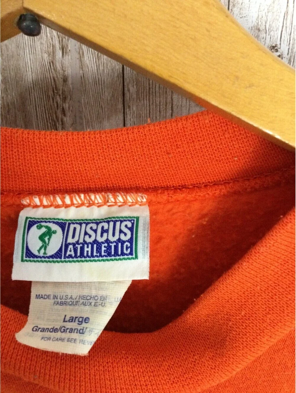 Vtg Findlay Oilers Sweatshirt Large Orange Made in USA Embroidered Baseball